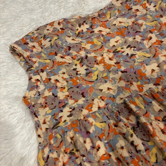 Anthropologie Vanessa Virginia Floral Cap Sleeve Babydoll Top Woman’s Size S - Picture 9 of 11